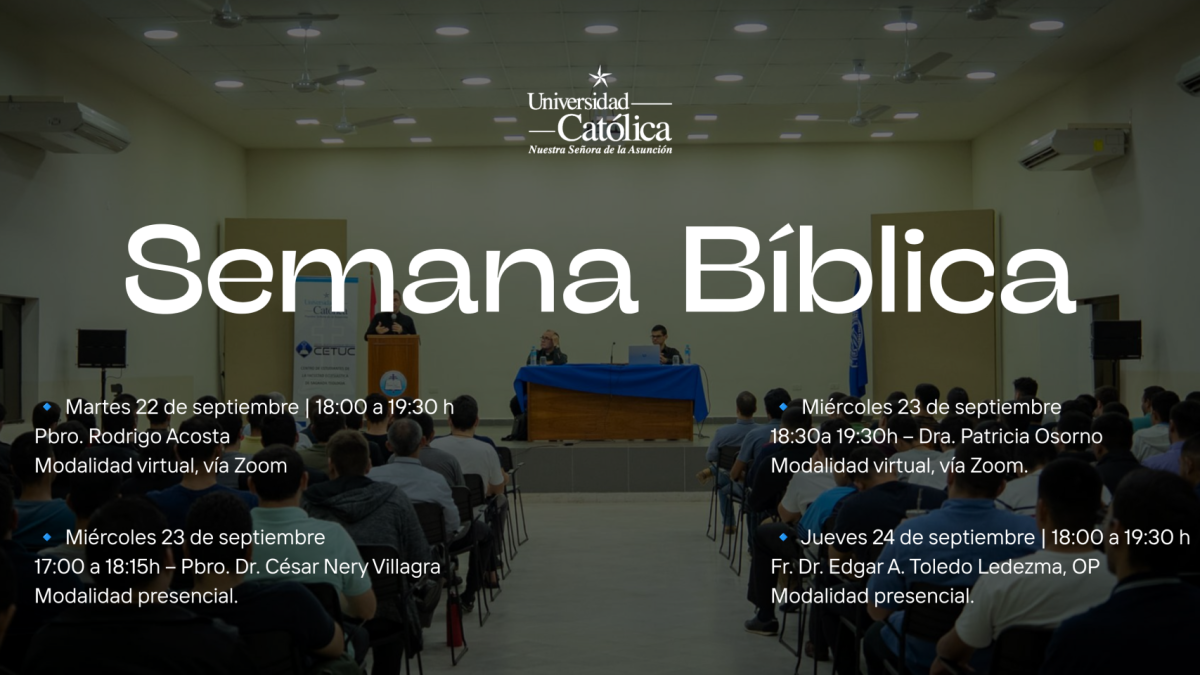 Semana Bíblica 2026 propone tres jornadas de formación y reflexión sobre la Sagrada Escritura